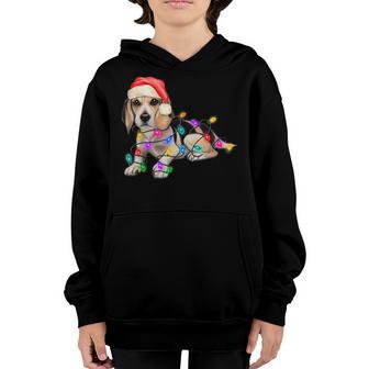 Beagle Santa Christmas Tree Lights Xmas Boys Dog Dogmas Youth Hoodie - Thegiftio UK