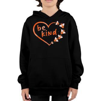Bee Be Kind Anti Bullying Orange Unity Day Girls Boys Youth Hoodie - Thegiftio UK