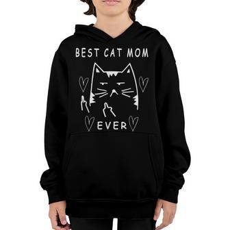 Best Cat Mom Ever Meow Mens And Kids Funny Holiday Youth Hoodie - Thegiftio UK