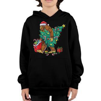 Bigfoot Christmas Tree Lights Xmas Boys Men Sasquatch Lovers V6 Youth Hoodie - Thegiftio UK