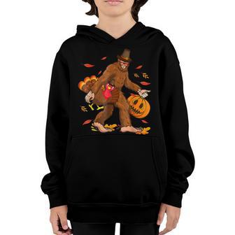 Bigfoot Thanksgiving Pilgrim Turkey Pumpkin Men Women Kids Youth Hoodie - Thegiftio UK
