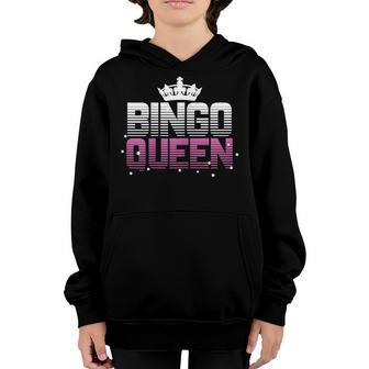 Bingo Queen Game Gambling Play Player Luck Gamer Lottery Youth Hoodie - Thegiftio UK