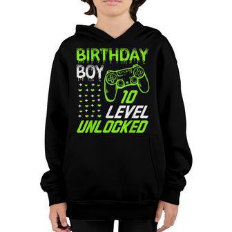 Birthday Boy 10 Level Unlocked Awesome Since 2012 Youth Hoodie - Thegiftio UK