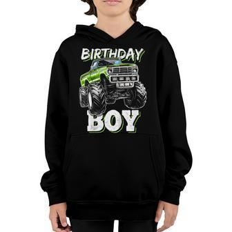 Birthday Boy Monster Truck Birthday Party Gift For Boys Kids Youth Hoodie | Mazezy DE