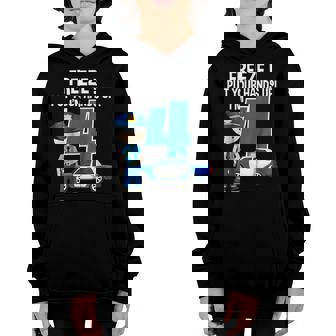 Birthday Boy Shirt For 4 Year Old Freeze Put Your Hands Up Youth Hoodie | Mazezy