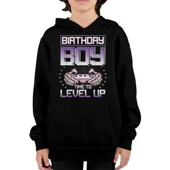 Birthday Boy Time To Level Up Video Game Birthday Gamer Boys V2 Youth Hoodie - Thegiftio UK