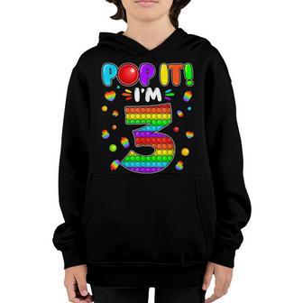 Birthday Kids Pop It Im 3 Years Old 3Rd Birthday Fidget Youth Hoodie - Thegiftio UK