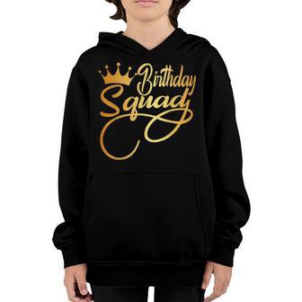Birthday Squad Funny Crown Golden Gifts Women Ns Girls V2 Youth Hoodie - Thegiftio UK