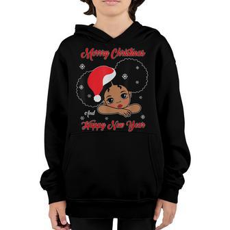 Black African American Santa Christmas Melanin Girl Toddler Youth Hoodie - Thegiftio UK