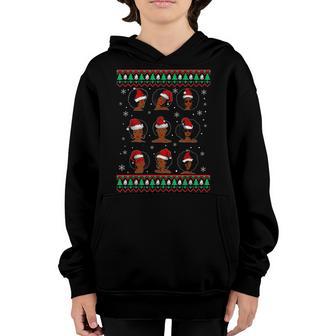 Black African Girl American Melanin Christmas Santa Hat Xmas V13 Youth Hoodie - Thegiftio UK