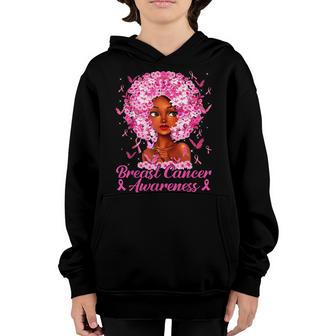 Black Girl Woman Support Believe Breast Cancer Awareness V2 Youth Hoodie - Thegiftio UK