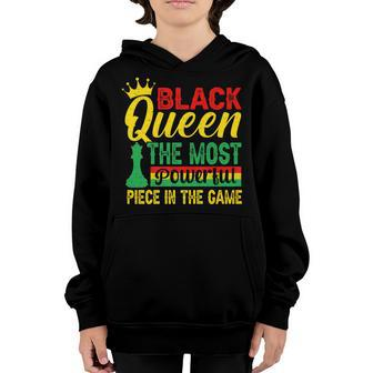 Black Queen The Most Powerful Piece The Game Black History Youth Hoodie - Thegiftio UK