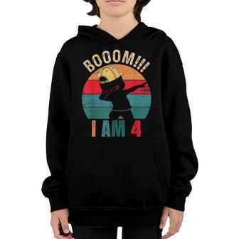 Boom I Am 4 Years Old Dabbing Boys Kids 4Th Birthday Gifts Youth Hoodie - Thegiftio UK