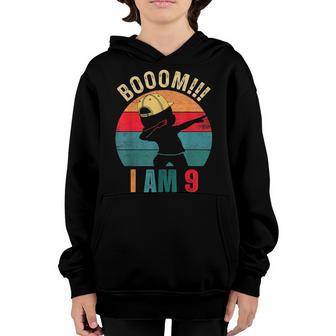 Boom I Am 9 Years Old Dabbing Boys Kids 9Th Birthday Gifts Youth Hoodie - Thegiftio UK