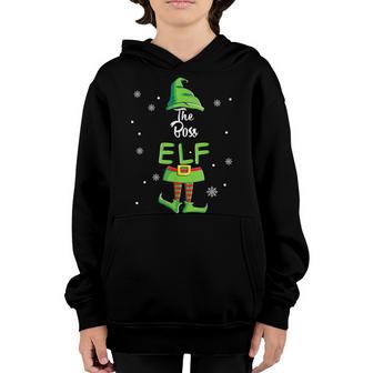 Boss Elf Family Matching Christmas Pajamas Pjs Xmas Men Boys Youth Hoodie - Thegiftio UK