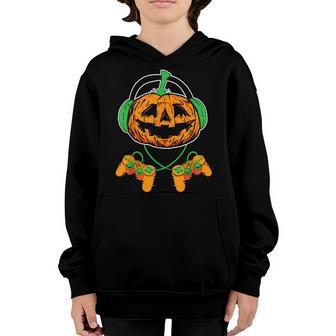 Boys Halloween Jackolantern Gamer Kids Men Halloween V5 Youth Hoodie - Thegiftio UK