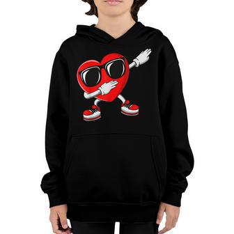 Boys Valentines Day Kids Dabbing Heart Love Dab Dance Gifts Youth Hoodie - Thegiftio UK