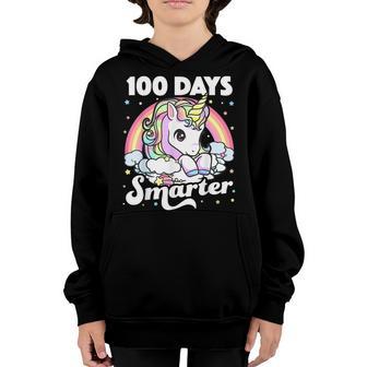 Brand 100Th Days Of School 100 Days Smarter 2022 Gifts Youth Hoodie - Thegiftio UK