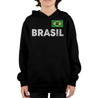 Brasil Flag Brazilian Soccer Fan Men Women Boys Girls Kids V2 Youth Hoodie - Thegiftio UK