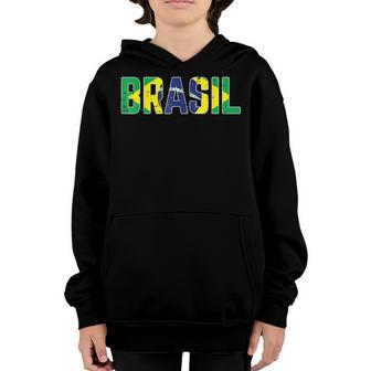 Brasil Flag Brazilian Soccer Fan Men Women Boys Girls Kids V3 Youth Hoodie - Thegiftio UK