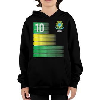 Brasil Flag Number 10 Brazil Soccer Men Women Boys Girl Kids Youth Hoodie - Thegiftio UK