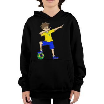 Brazil Soccer Jersey Dabbing Boy Futbol Kids Baby Toddler Youth Hoodie - Thegiftio UK