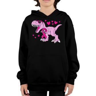Breast Cancer Dinosaur We Wear Pink T Rex Toddler Boys Youth Hoodie - Thegiftio UK