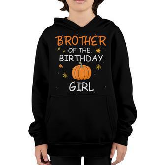 Brother Of The Birthday Girl Pumpkin 1St Birthday Family Youth Hoodie - Thegiftio UK