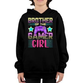 Brother Of The Gamer Girl Gaming Birthday Matching Family Youth Hoodie - Thegiftio UK