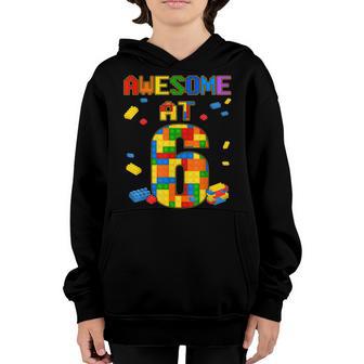 Building Blocks Bricks Awesome At 6 Years Old Birthday Boy V4 Youth Hoodie - Thegiftio UK