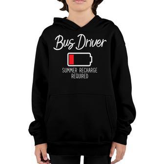Bus Driver Summer Recharge Required Last Day School Youth Hoodie - Thegiftio UK