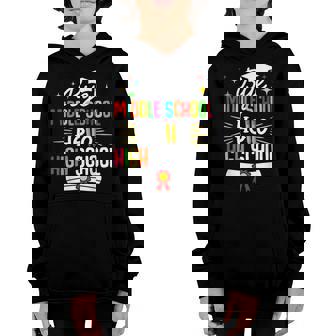 Bye Middle School Hello Highschool Back To School Students Youth Hoodie - Thegiftio