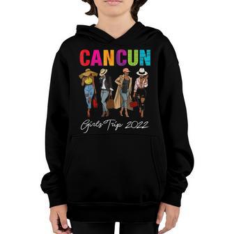 Cancun Girls Trip 2022 Melanin Afro Black Women Queen Youth Hoodie - Thegiftio UK