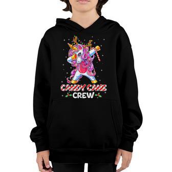 Candy Cane Crew Unicorn Squad Funny Christmas Girls Kids V2 Youth Hoodie - Thegiftio UK