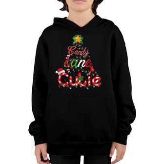 Candy Cane Cutie Funny Xmas Boys Girls Kids Christmas Pajama Youth Hoodie - Thegiftio UK
