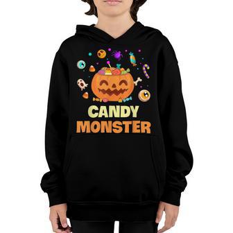 Candy Monster Funny Halloween Kids Boys Girls Youth Hoodie - Thegiftio UK