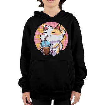 Cat Boba Tea Bubble Tea Anime Kawaii Neko For Girls Nager V17 Youth Hoodie - Thegiftio UK