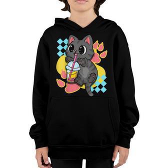 Cat Boba Tea Bubble Tea Anime Kawaii Neko For Girls Nager V19 Youth Hoodie - Thegiftio UK