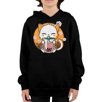 Cat Boba Tea Bubble Tea Anime Kawaii Neko For Girls Ns Youth Hoodie - Thegiftio UK