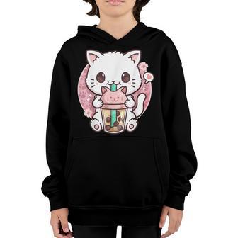 Cat Boba Tea Bubble Tea Anime Kawaii Neko Gift Girls Ns V2 Youth Hoodie - Thegiftio UK