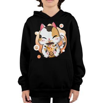 Cat Boba Tea Bubble Tea Anime Kawaii Neko Gift Girls Women Youth Hoodie - Thegiftio UK