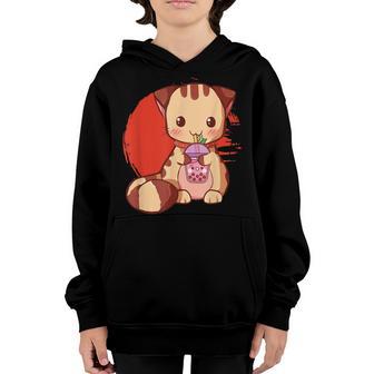 Cat Boba Tea Bubble Tea Kawaii Anime Gift Kids Girls Ns Youth Hoodie - Thegiftio UK