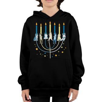 Cat Menorah Cute Jewish Kitten Hanukkah Chanukah Girls Women Youth Hoodie - Thegiftio UK