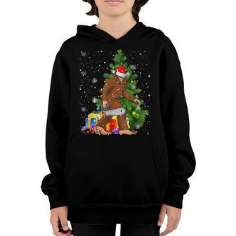 Chainsaw Christmas Bigfoot Santa Xmas Boys Men Sasquatch Youth Hoodie - Thegiftio UK