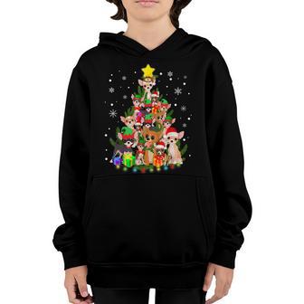 Chihuahua Christmas Tree Funny Santa Elf For Boys Kids Girls Youth Hoodie - Thegiftio UK