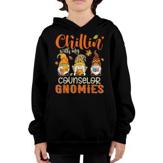 Chillin With My Counselor Gnomies Thanksgiving Boys Girls Youth Hoodie - Thegiftio UK
