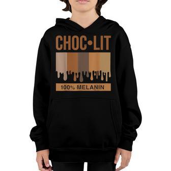 Choc-Lit 100 Melanin Black History Junenth Black Girl Youth Hoodie - Thegiftio UK