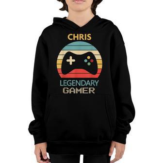 Chris Name Gift - Personalized Legendary Gamer Youth Hoodie - Thegiftio UK