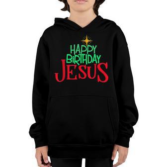 Christian Christmas Happy Birthday Jesus Women Men Kids V2 Youth Hoodie - Thegiftio UK