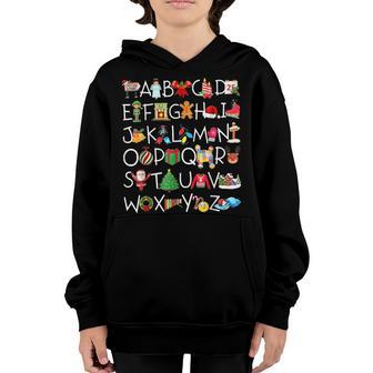 Christmas Alphabet A B C Teacher Costume Kids Youth Hoodie - Thegiftio UK